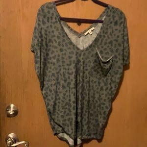 Oversized Olive & Black Leopard Print One Eleven T-Shirt